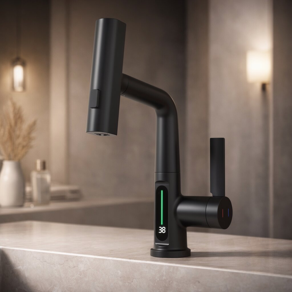 FlexiGrue – Robinet de cuisine extensible | 5 modes de jet | 4 finitions